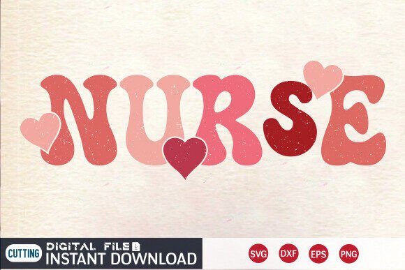 Nurse Valentine SVG Varsity Heart Love